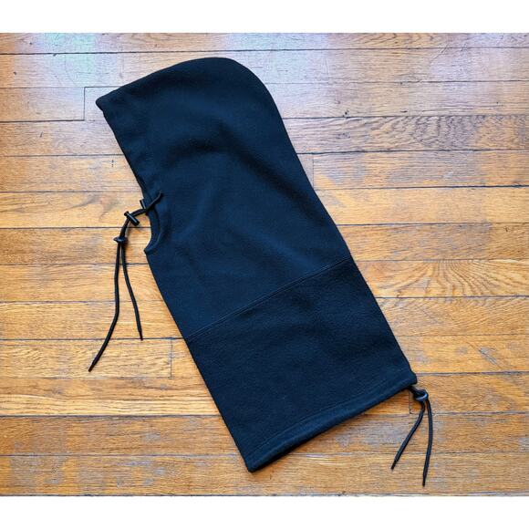 Navy Blue/Black Fleece Hood w/Drawstring sz OS (Unisex) - Picture 6 of 12